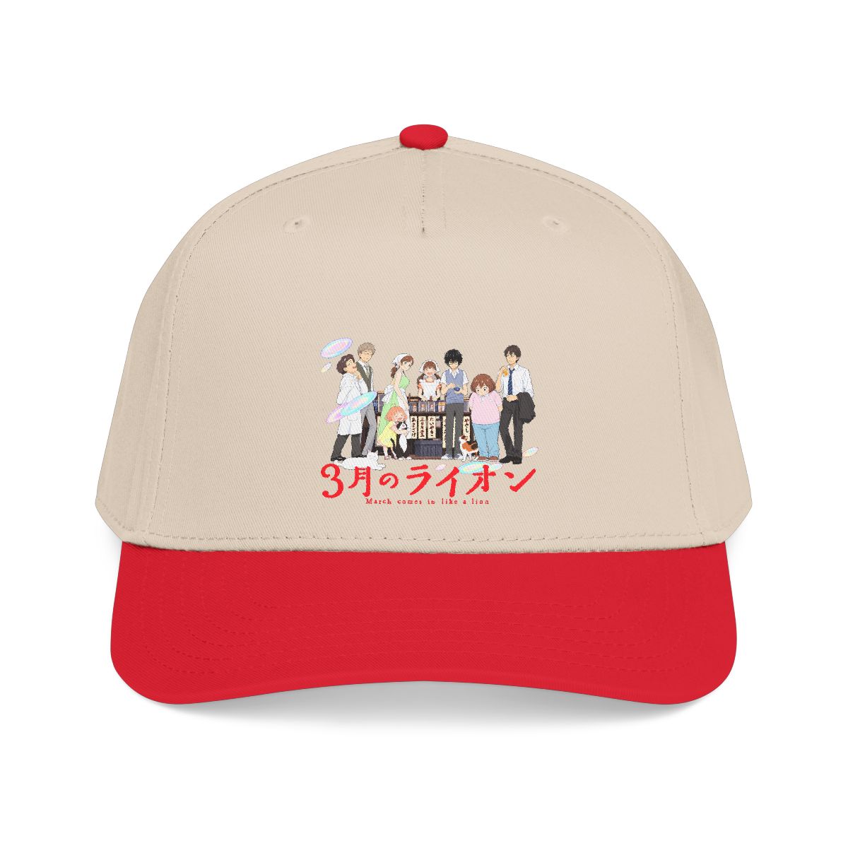 Straw Hat Crew illustration Mid Profile Baseball Cap | Anime group art | March Comes in Like a Lion Anime Merch - alternate angle 3, merchandise