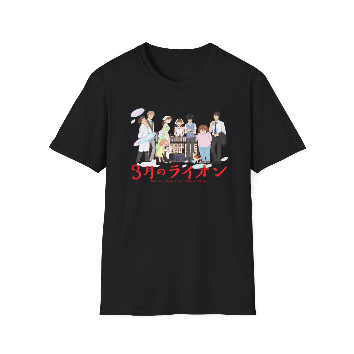 March Comes in Like a Lion character lineup T-Shirt | 3月のライオン anime art | March Comes in Like a Lion Anime Merch - Official T-Shirts merchandise