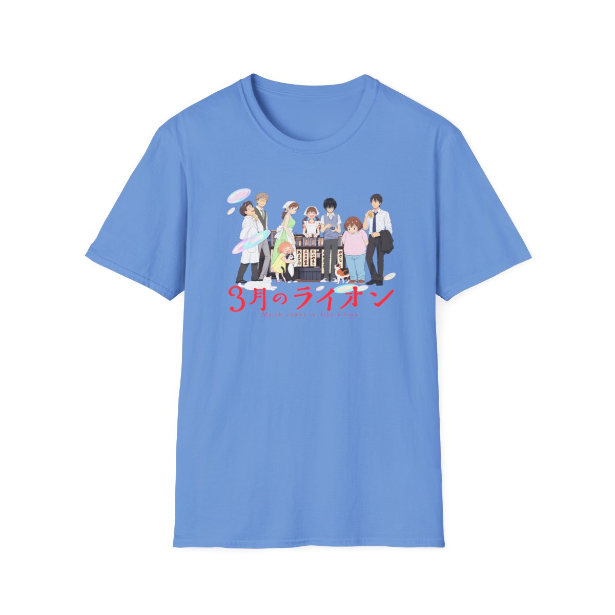 March Comes in Like a Lion character lineup T-Shirt | 3月のライオン anime art | March Comes in Like a Lion Anime Merch - alternate angle 5, merchandise